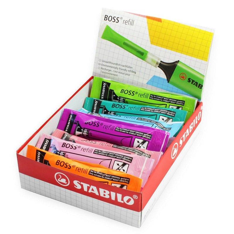 Náhradní náplň pro STABILO BOSS refill, 20ks Colormix