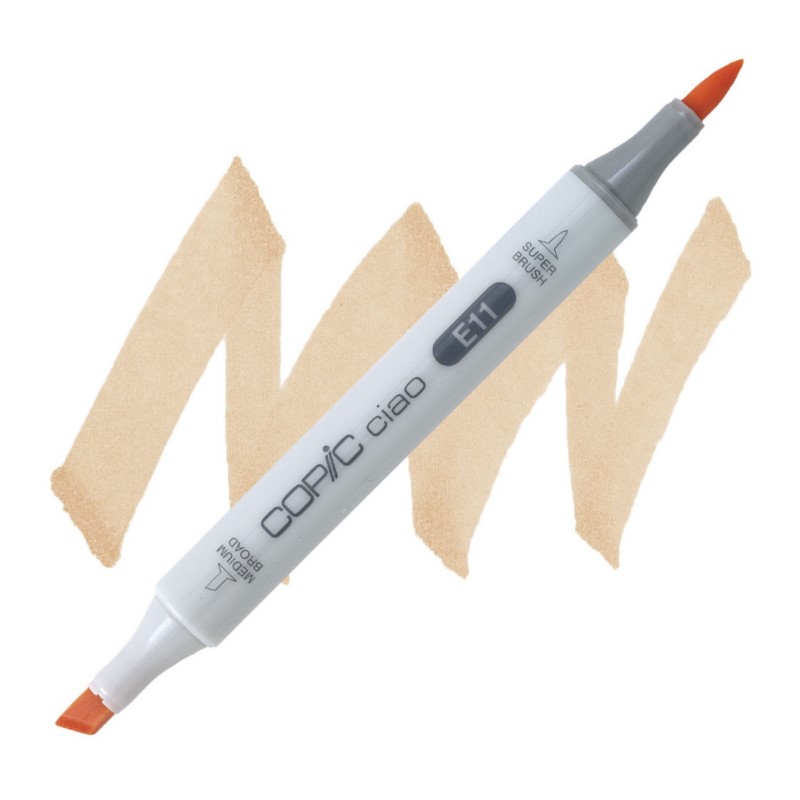 Lihová fixa COPIC Ciao oboustranná Brush & Chisel, E11 Bareley beige