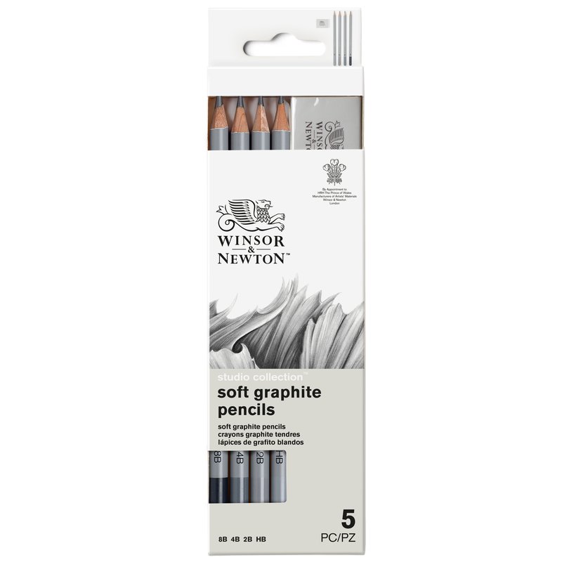 WINSOR & NEWTON Grafitové tužky WINSOR & NEWTON, 4ks + guma