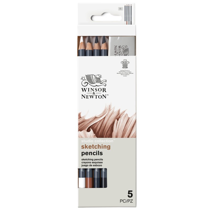 WINSOR & NEWTON Skicovací tužky WINSOR & NEWTON, 4ks + guma
