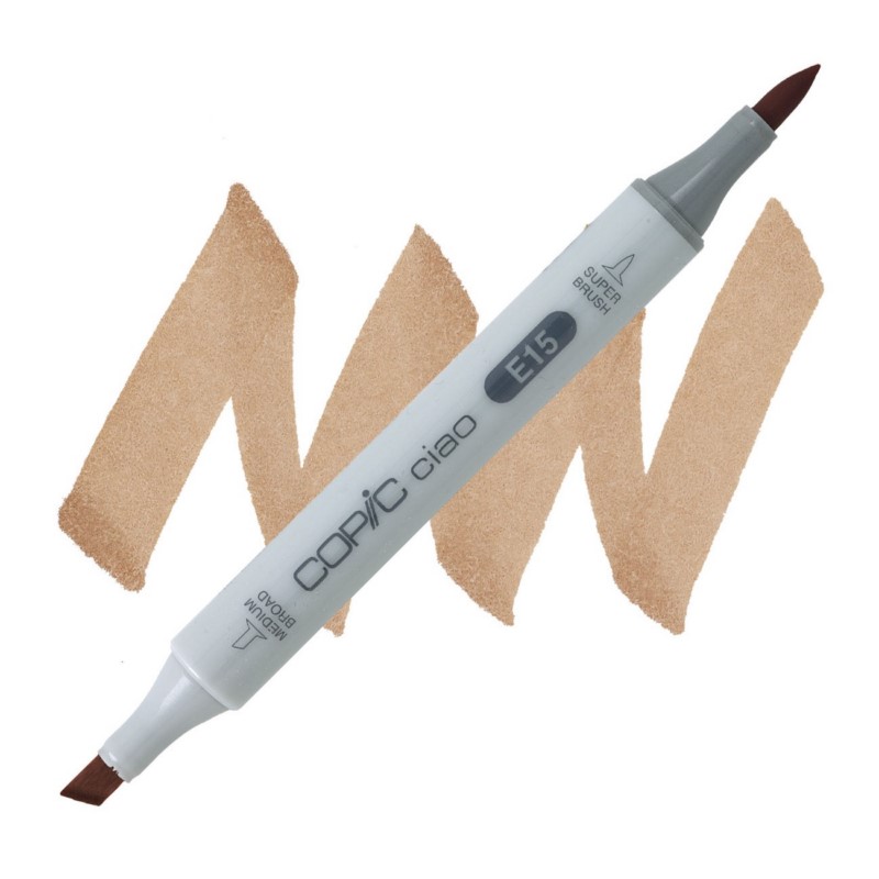 Lihová fixa COPIC Ciao oboustranná Brush & Chisel, E15 Dark suntan