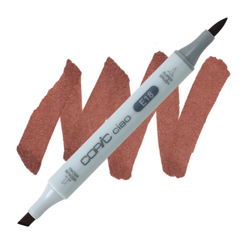 Lihová fixa COPIC Ciao oboustranná Brush & Chisel, E18 Copper