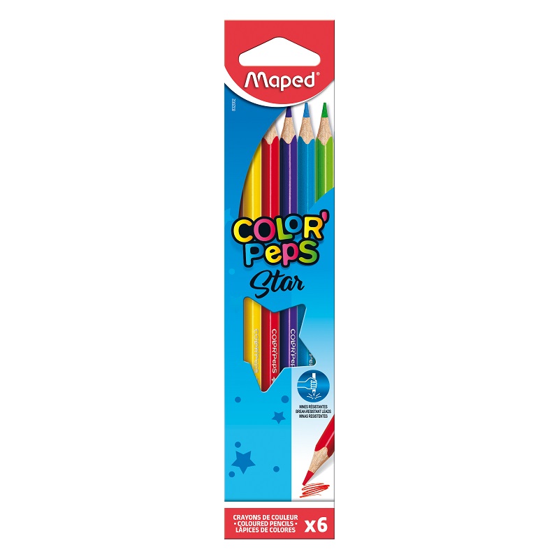 Pastelky MAPED Color Peps star, 6ks