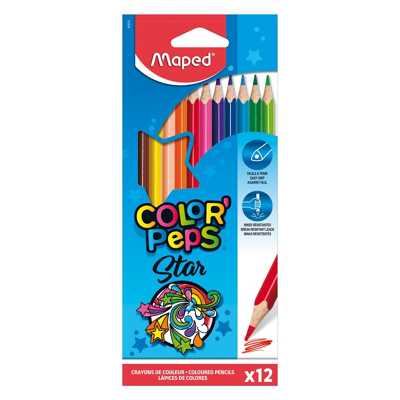 Pastelky MAPED Color Peps star, 12ks