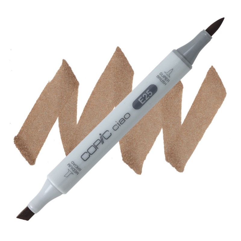 Lihová fixa COPIC Ciao oboustranná Brush & Chisel, E25 Caribe cocoa