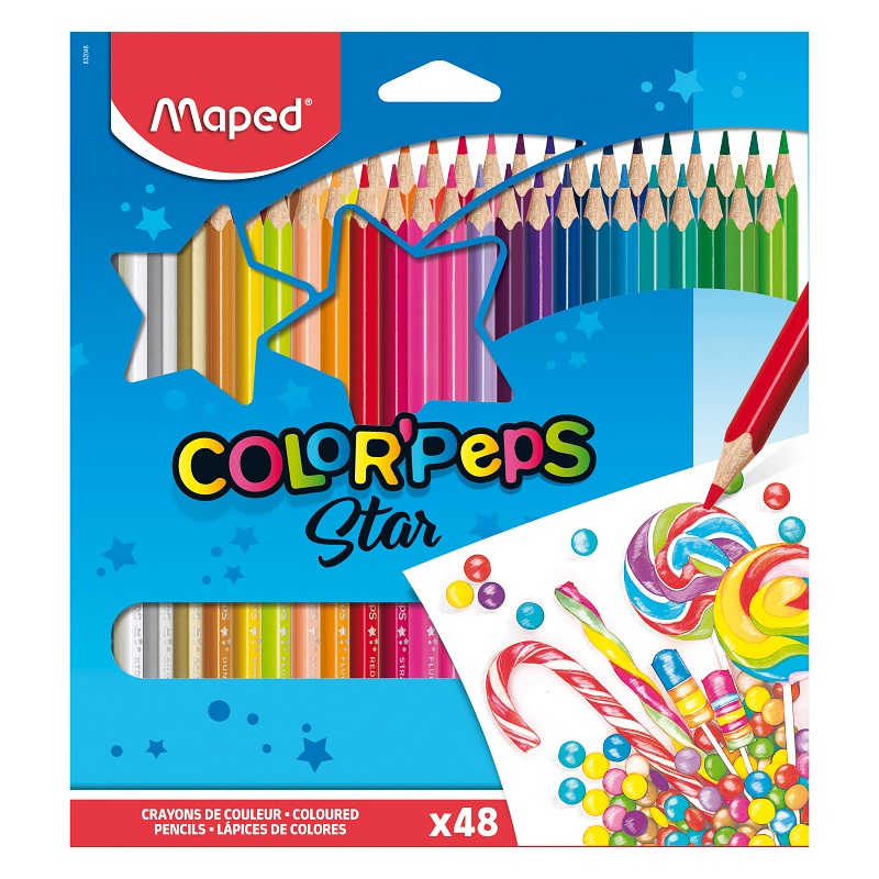 Pastelky MAPED Color Peps star, 48ks