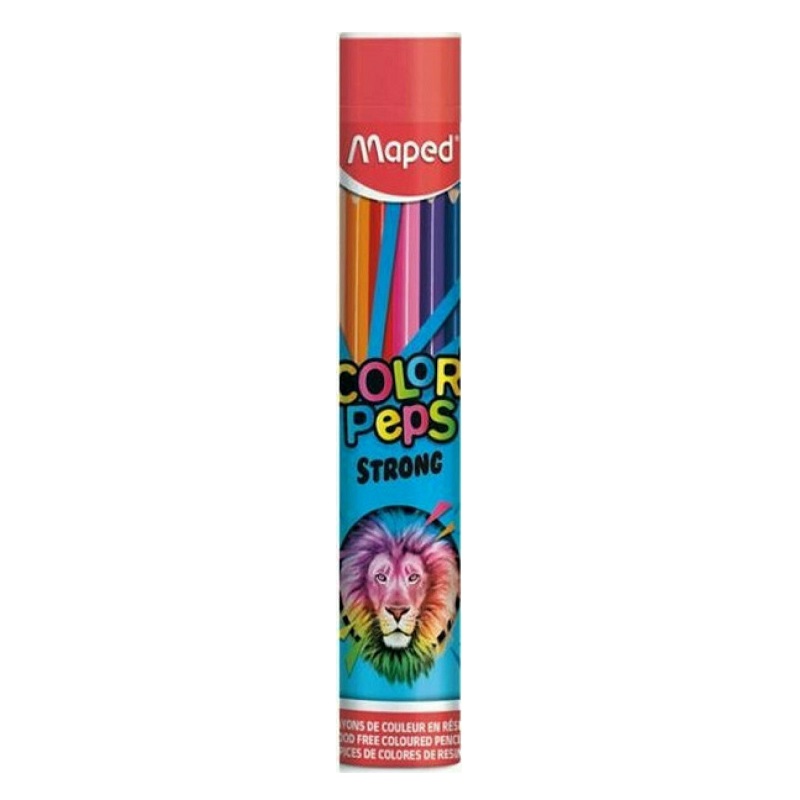 Pastelky MAPED Color Peps strong, 12ks v kovové tubě