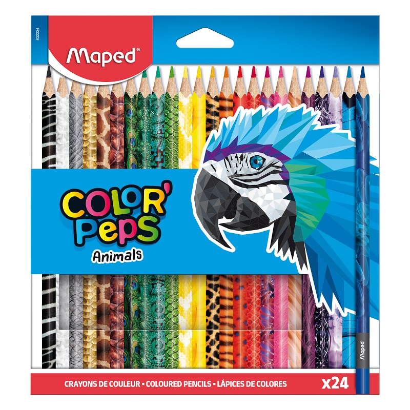 Pastelky MAPED Color Peps animals, 24ks