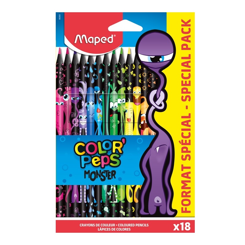 Pastelky MAPED Color Peps monster, 18ks