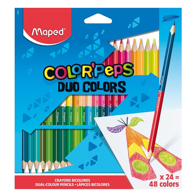 Pastelky MAPED Color Peps duo colors, 24ks oboustranné