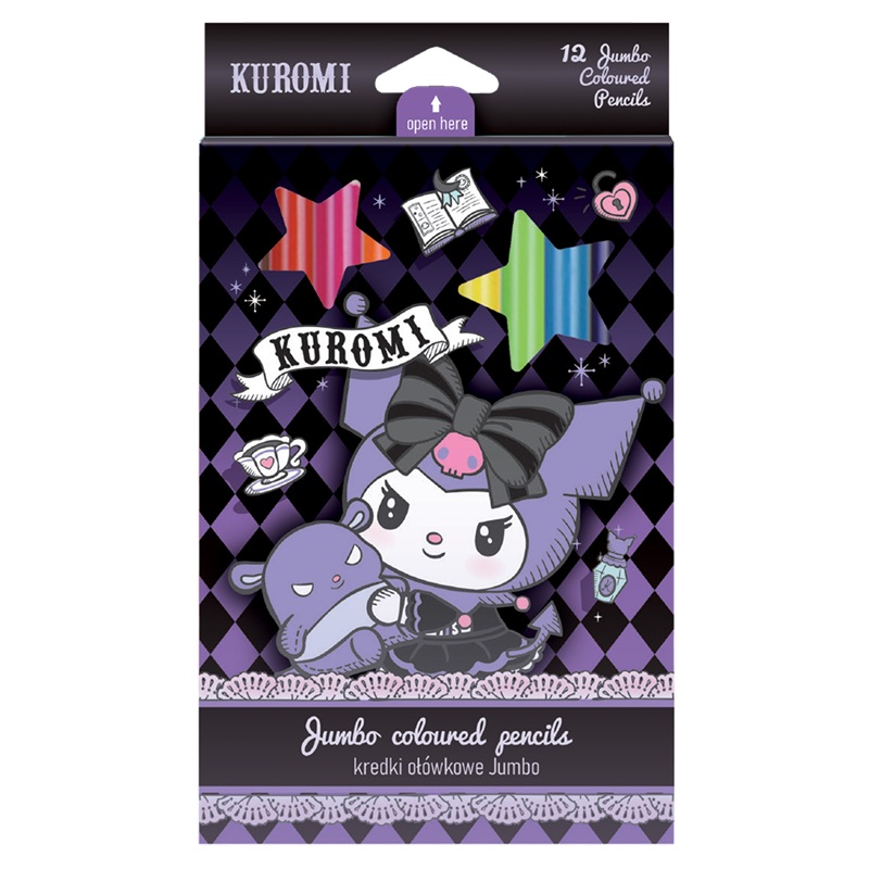 Pastelky COLORINO Kuromi JUMBO, 12 ks