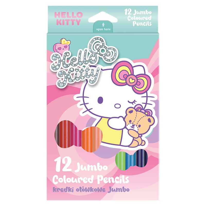 Pastelky COLORINO Hello Kitty JUMBO, 12 ks