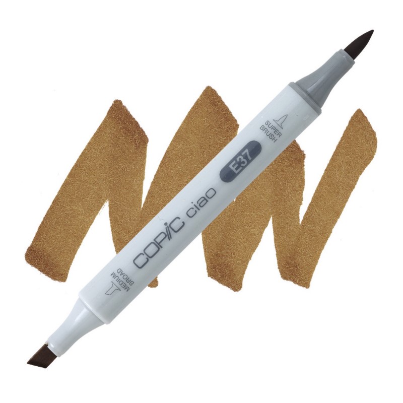 Lihová fixa COPIC Ciao oboustranná Brush & Chisel, E37 Sepia