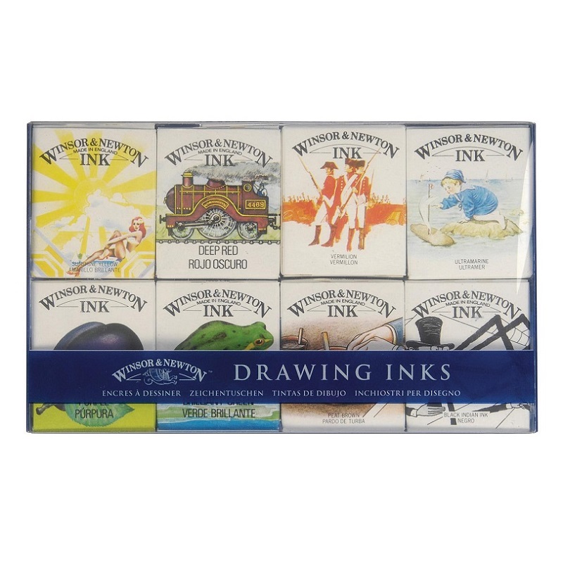 Kreslící inkousty WINSOR & NEWTON Drawing Ink, 8ks WILLIAM COLLECTION
