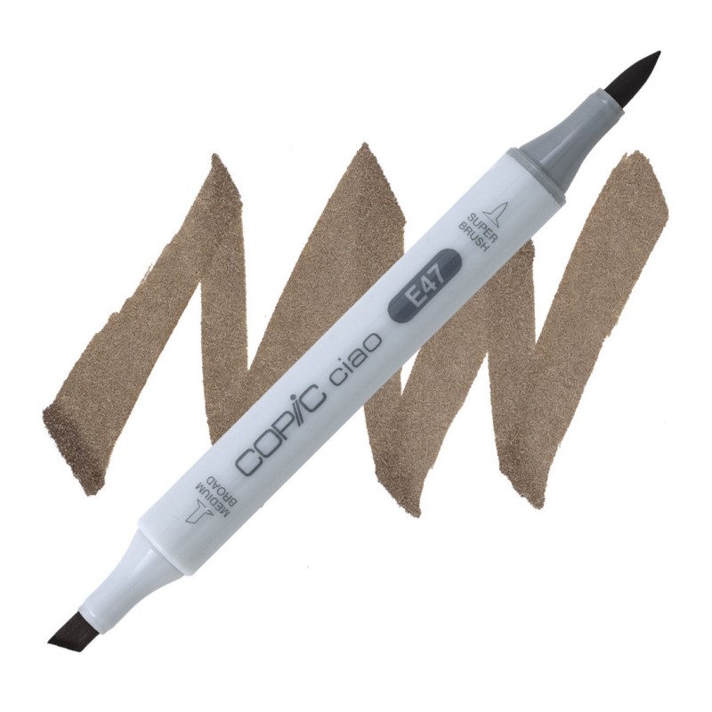 Lihová fixa COPIC Ciao oboustranná Brush & Chisel, E47 Dark brown