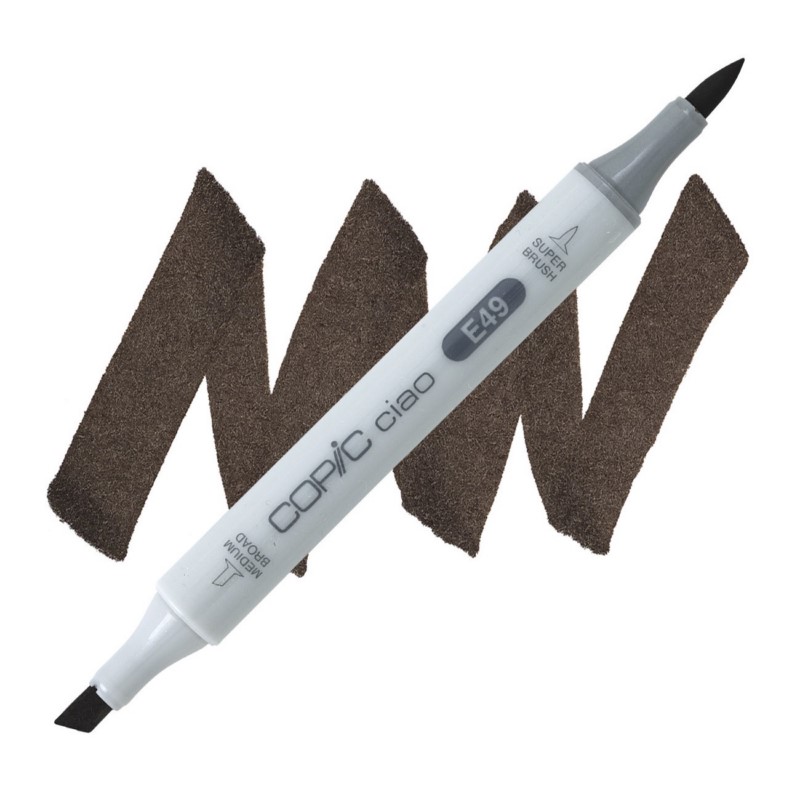 Lihová fixa COPIC Ciao oboustranná Brush & Chisel, E49 Dark bark