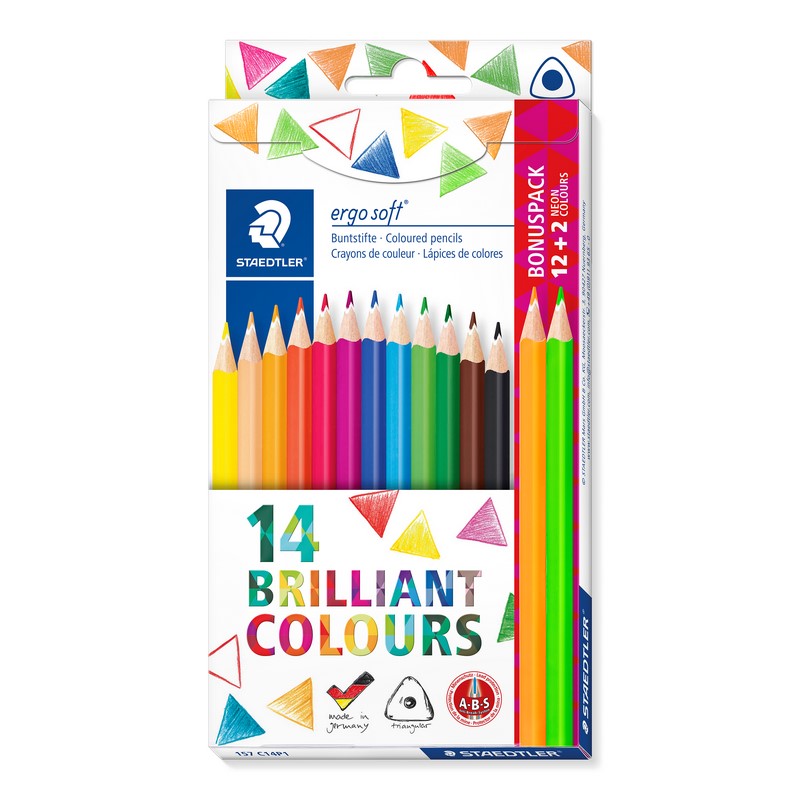 Pastelky STAEDTLER Ergo Soft, 12+2ks