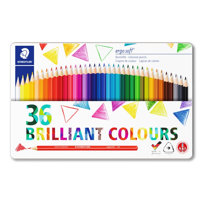 Pastelky STAEDTLER Ergo Soft, 36ks v kovové krabičce