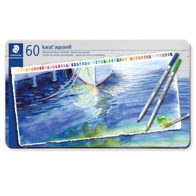 Pastelky akvarelové STAEDTLER Karat, 60ks v kovové krabičce