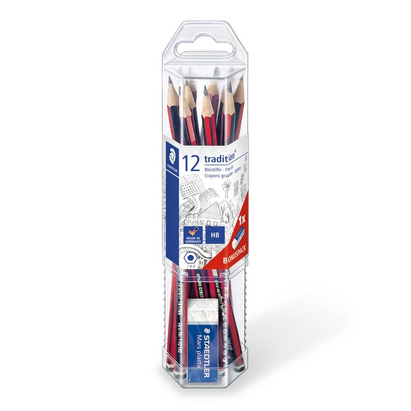 Grafitové tužky STAEDTLER Tradition, 12ks + guma