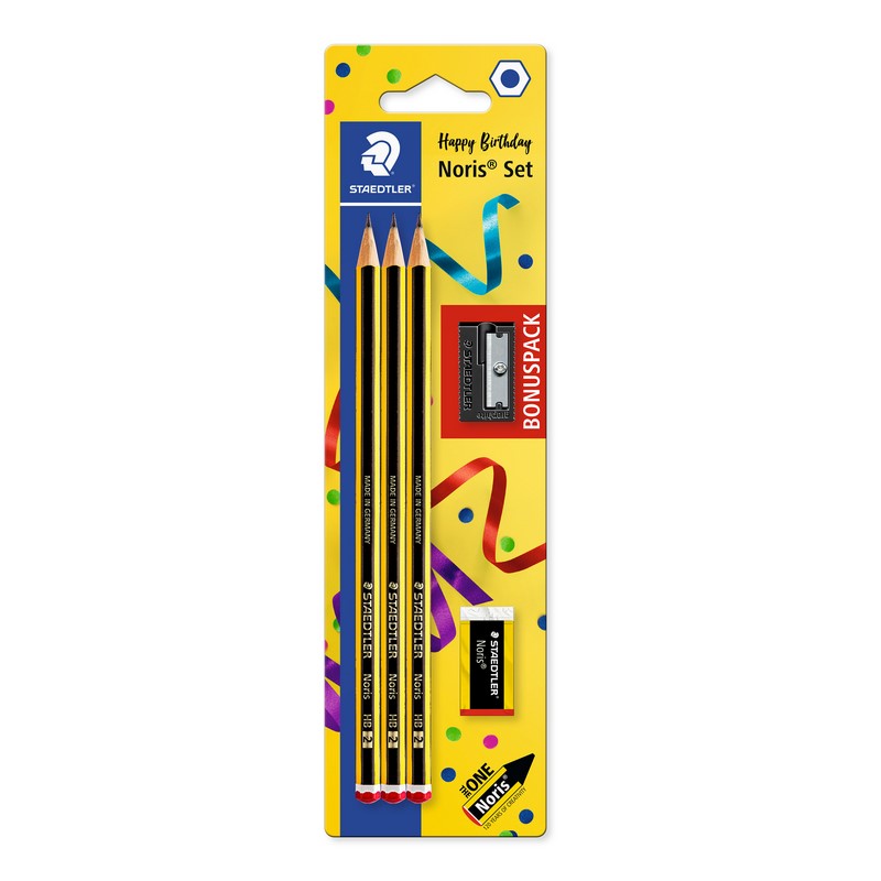 Grafitové tužky STAEDTLER Noris, 3ks + ořezávátko a guma