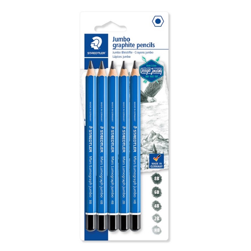 Grafitové tužky STAEDTLER Design Journey Mars Lumograph Jumbo, 5ks