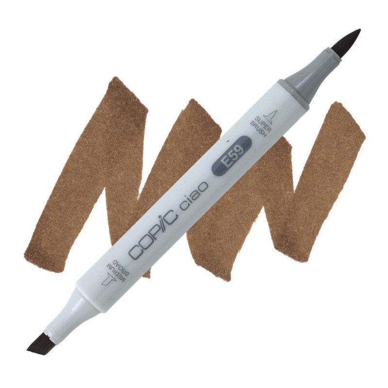 Lihová fixa COPIC Ciao oboustranná Brush & Chisel, E59 Walnut