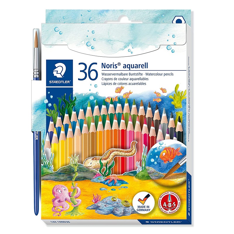 Pastelky akvarelové STAEDTLER Noris, 36ks + štětec