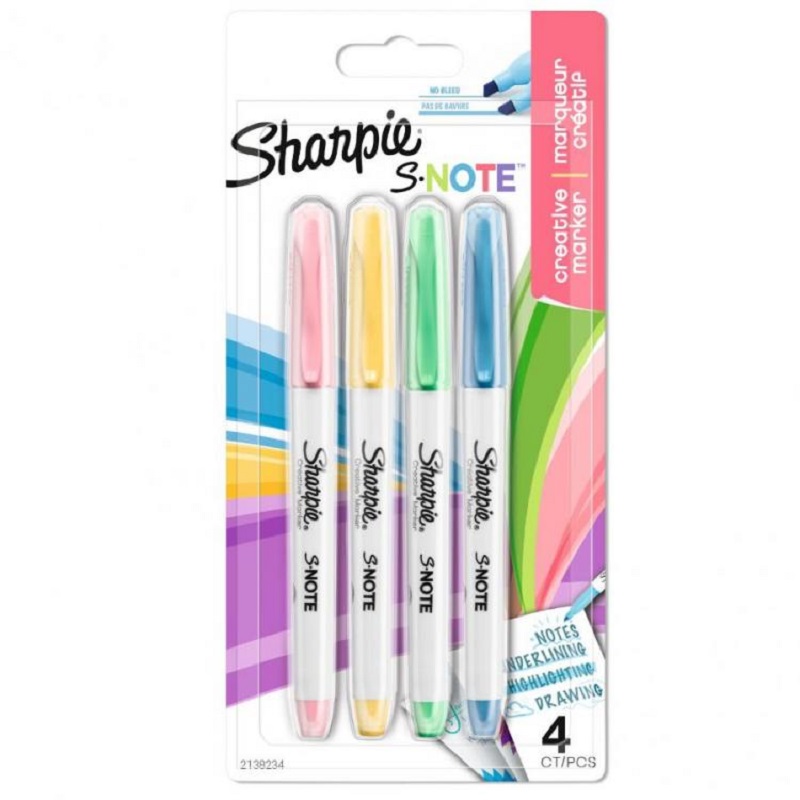 SHARPIE kreativní zvýrazňovač S-Note, 4ks