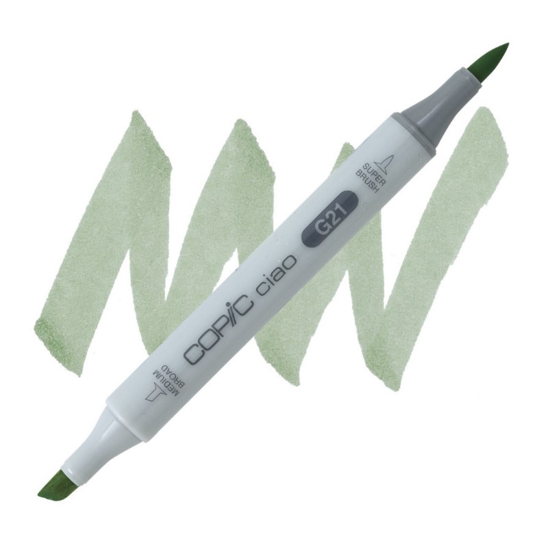 Lihová fixa COPIC Ciao oboustranná Brush & Chisel, G21 Lime green