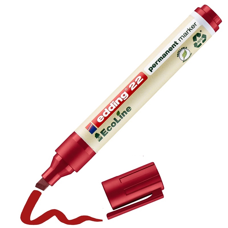 Permanentní popisovač EDDING EcoLine 22, červený