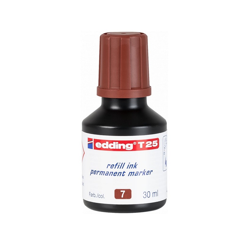 Inkoust EDDING T 25 pro permanentní popisovače, hnědý