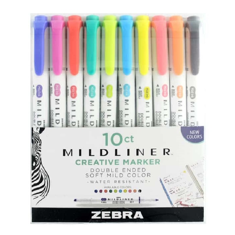 Zvýrazňovače ZEBRA Mildliner, 10ks