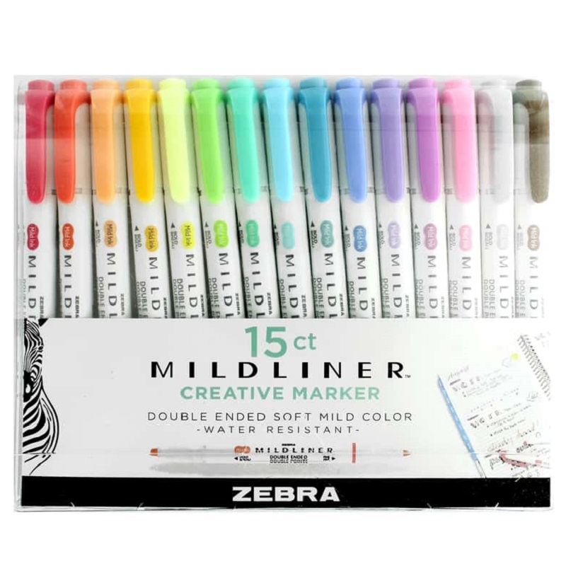Zvýrazňovače ZEBRA Mildliner, 15ks