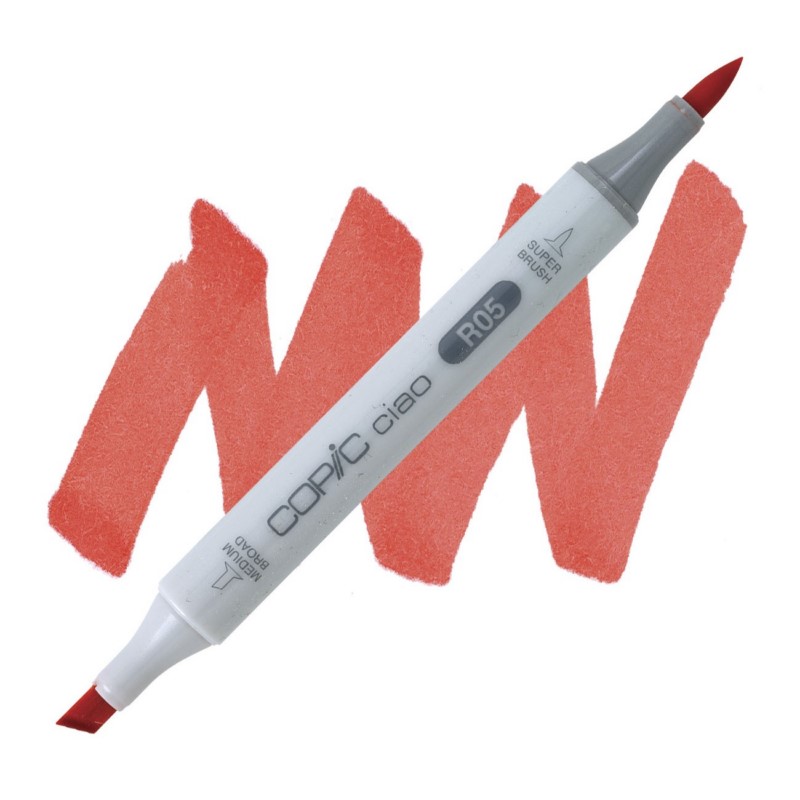 Lihová fixa COPIC Ciao oboustranná Brush & Chisel, R05 Salmon red
