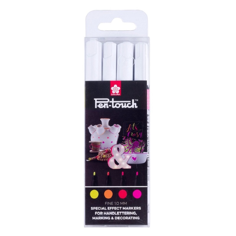 Lakové fixy SAKURA Pen Touch FLUORESCENT 1mm, 4ks
