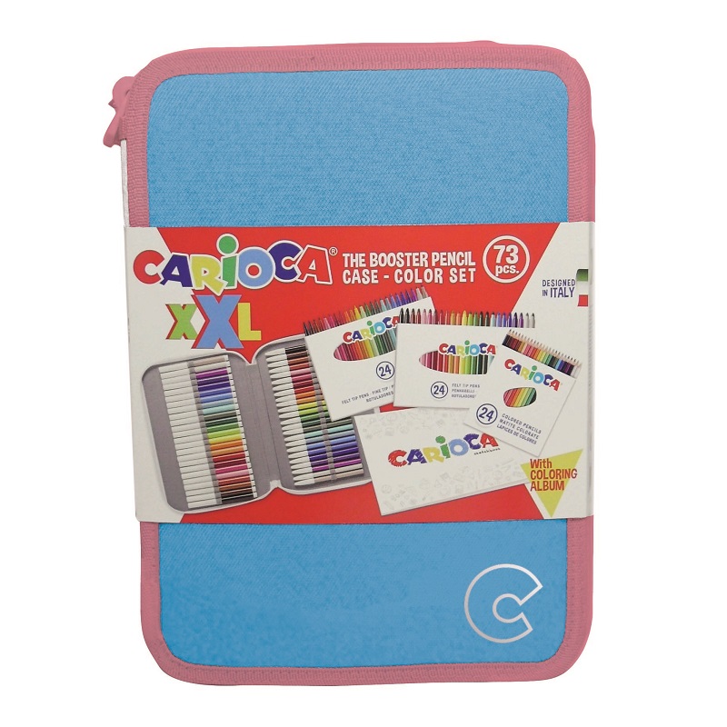 Fixy a pastelky CARIOCA XXL, 72ks v penále + omalovánky