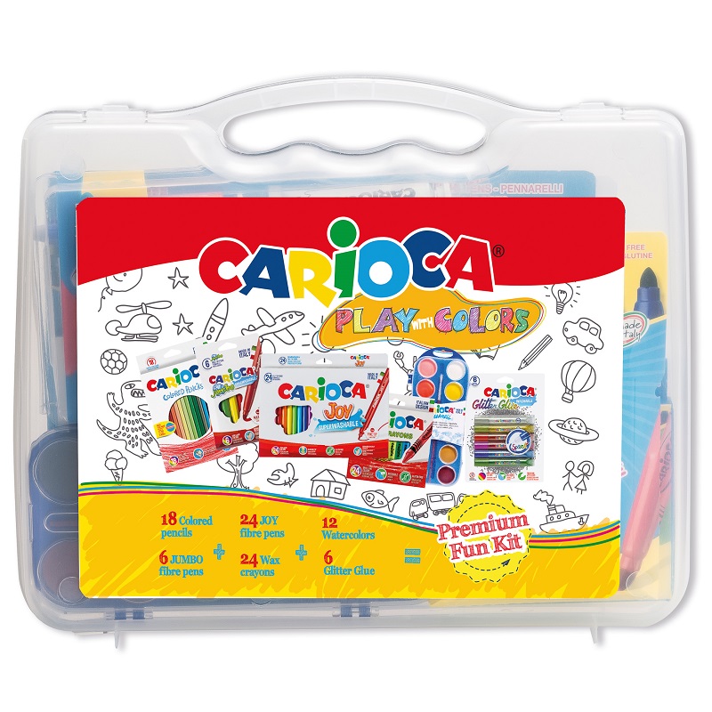 Kreativní sada CARIOCA Play with colors, 90ks v plastovém kufříku