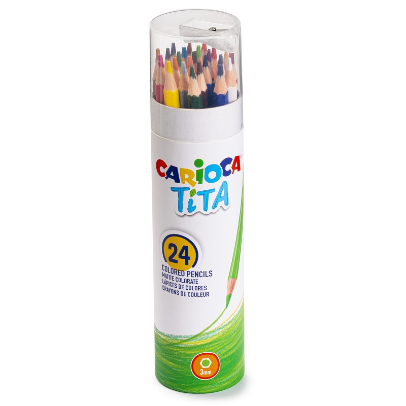 Pastelky CARIOCA Tita, 24ks v tubě s ořezávátkem