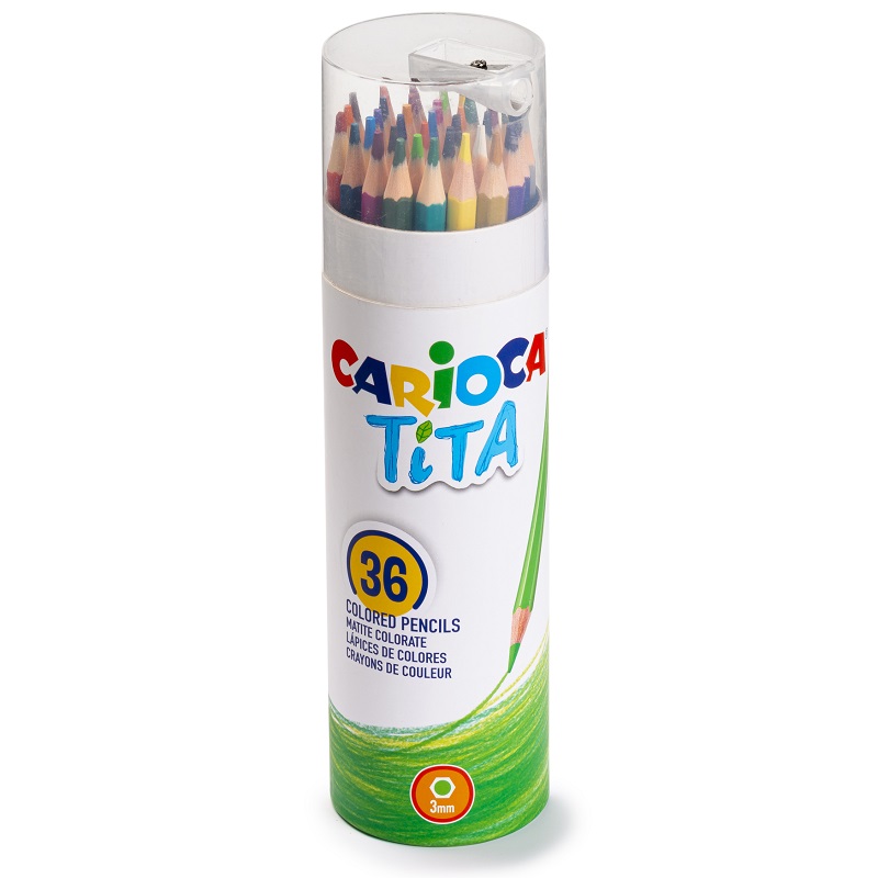 Pastelky CARIOCA Tita, 36ks v tubě s ořezávátkem