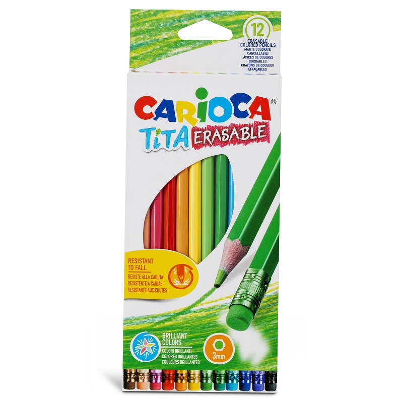 Pastelky CARIOCA Tita, 12ks s gumou
