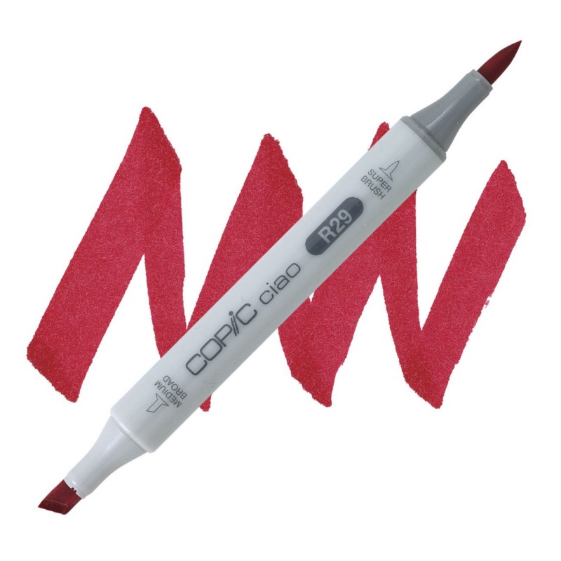 Lihová fixa COPIC Ciao oboustranná Brush & Chisel, R29 Lipstick red
