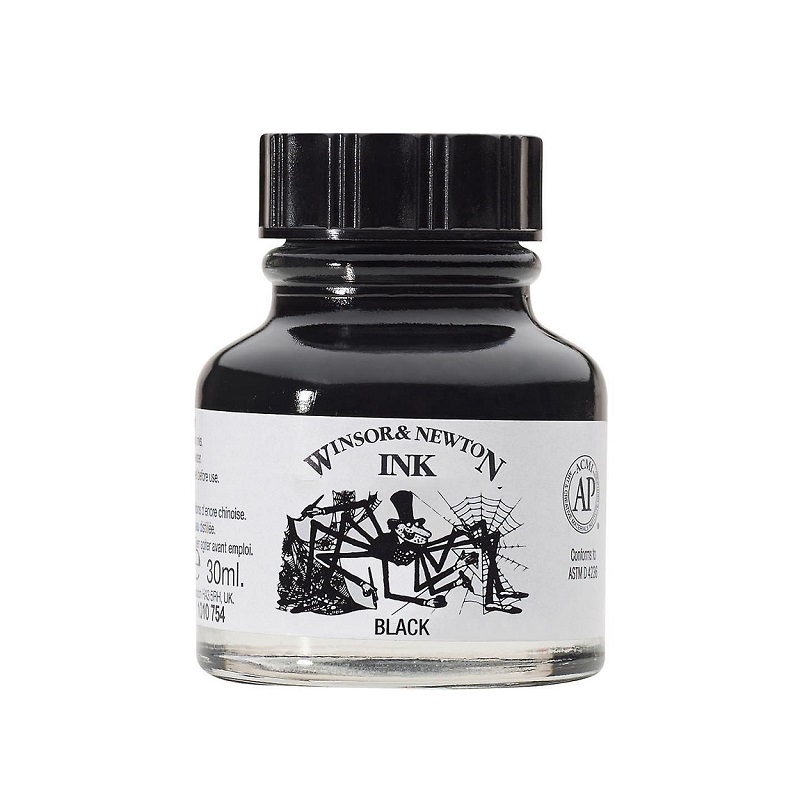Kreslící inkoust WINSOR & NEWTON Drawing Ink, 30ml Black Indian Ink