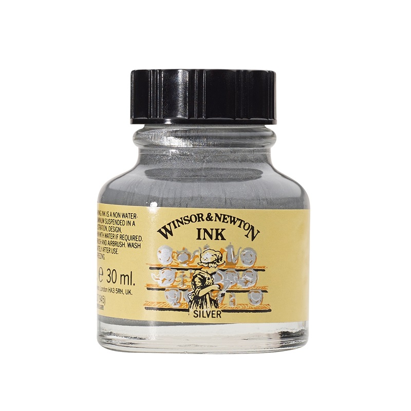 Kreslící inkoust WINSOR & NEWTON Drawing Ink, 30ml Silver