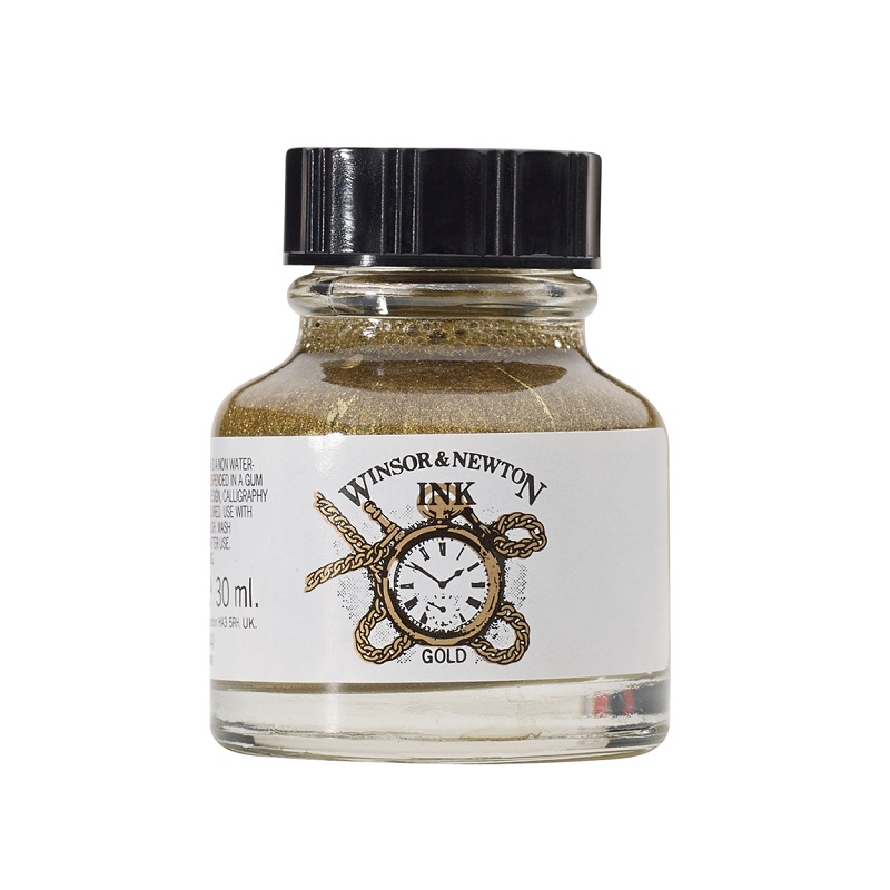 Kreslící inkoust WINSOR & NEWTON Drawing Ink, 30ml Gold
