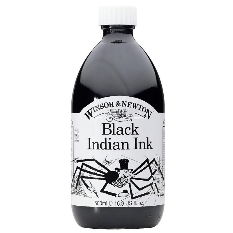 Kreslící inkoust WINSOR & NEWTON Drawing Ink, 500ml Black Indian Ink