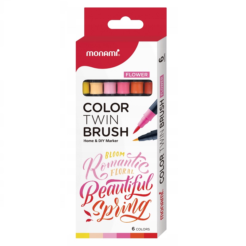 MONAMI akvarelový Color Twin Brush, 6ks Flower