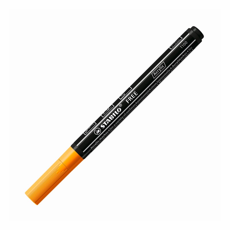 Akrylový popisovač STABILO Free T100 tenký, oranžový