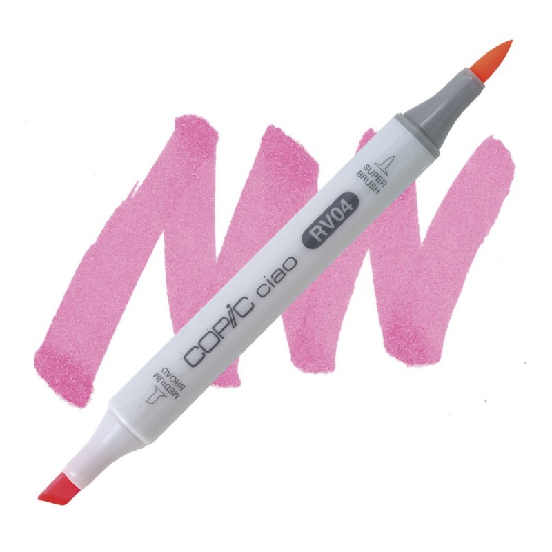 Lihová fixa COPIC Ciao oboustranná Brush & Chisel, RV04 Shock pink