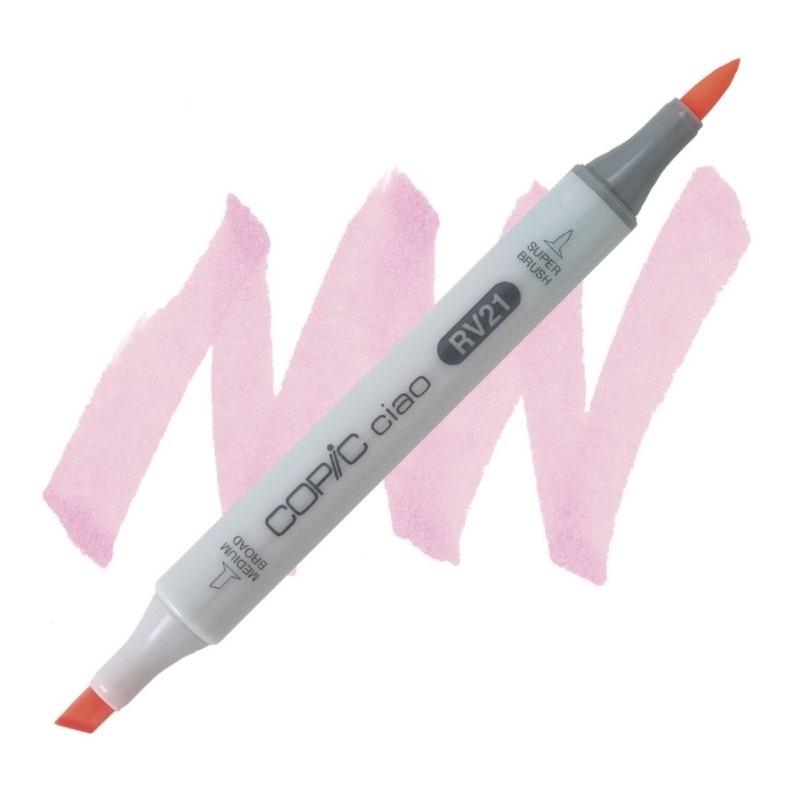 Lihová fixa COPIC Ciao oboustranná Brush & Chisel, RV21 Light pink
